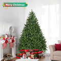 7Ft Artificial Christmas Tree, Premium Unlit Hinged Spruce Full Tree With 2231 Branch Tips, Metal Stand, Hinged Structure, Easy Assembly Festival Celebration Xmas Tree For Home, Office, Party Green