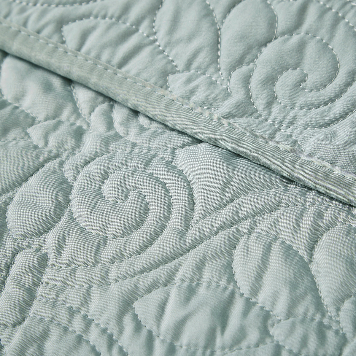 Oversized Quilted Throw Seafoam 60X70" Seafoam Cotton
