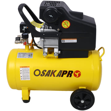 3.5Hp Portable 10 Gallons Air Compressor Tank Ultra Quiet Horizontal Tank Adjustable Pressure With Built In Wheel Yellow Metal