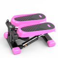 Home Office Exercise 330Lbs Capacity Mini Stepper With Resistance Bands And Lcd Monitor Pink Black Steel
