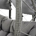 2 Persons Egg Chair With Stand Indoor Outdoor Swing Chair Patio Wicker Hanging Egg Chair Hanging Basket Chair With Stand For Bedroom Living Room Balcony Gray Steel