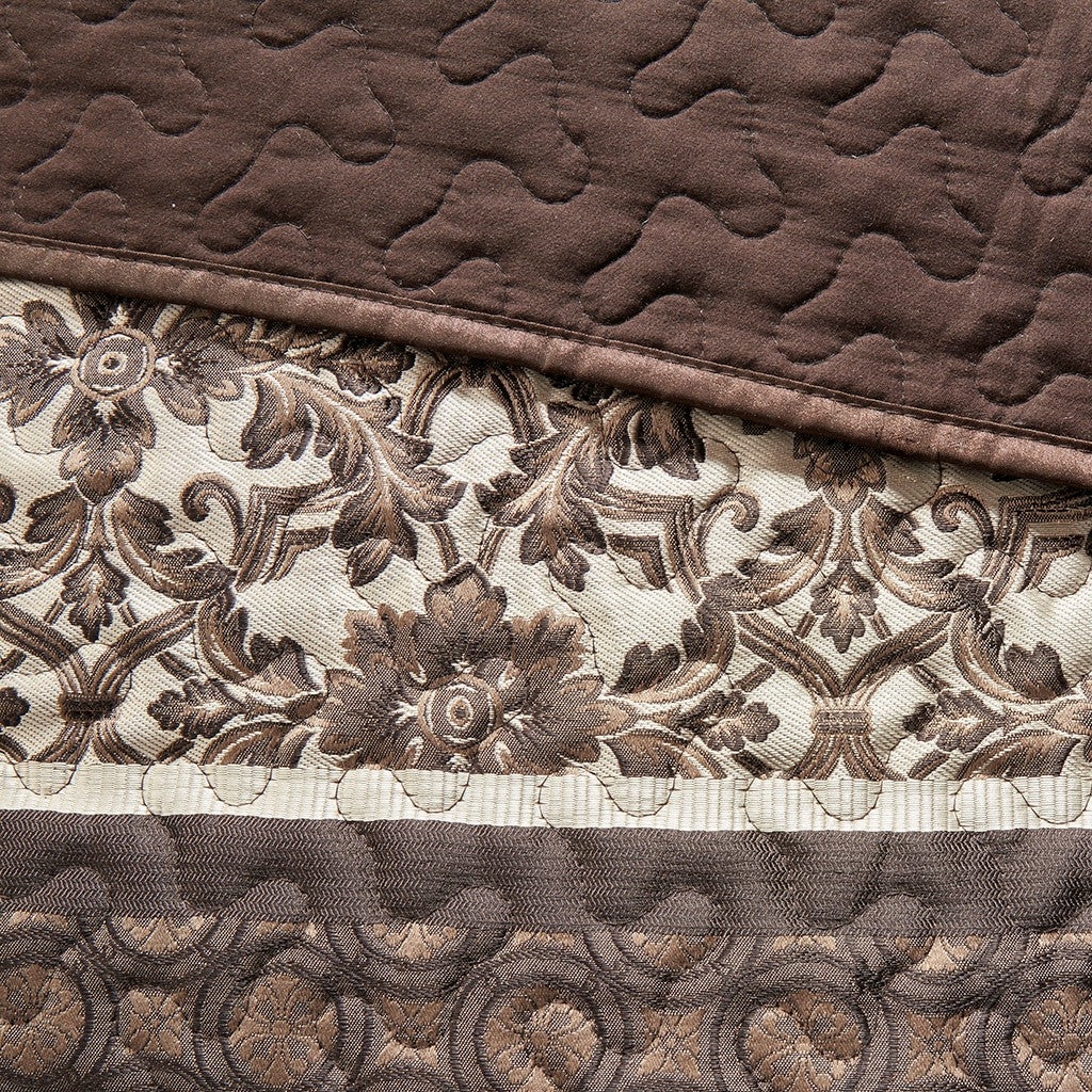 5 Piece Reversible Jacquard Bedspread Set Red Queen Queen Red Cotton