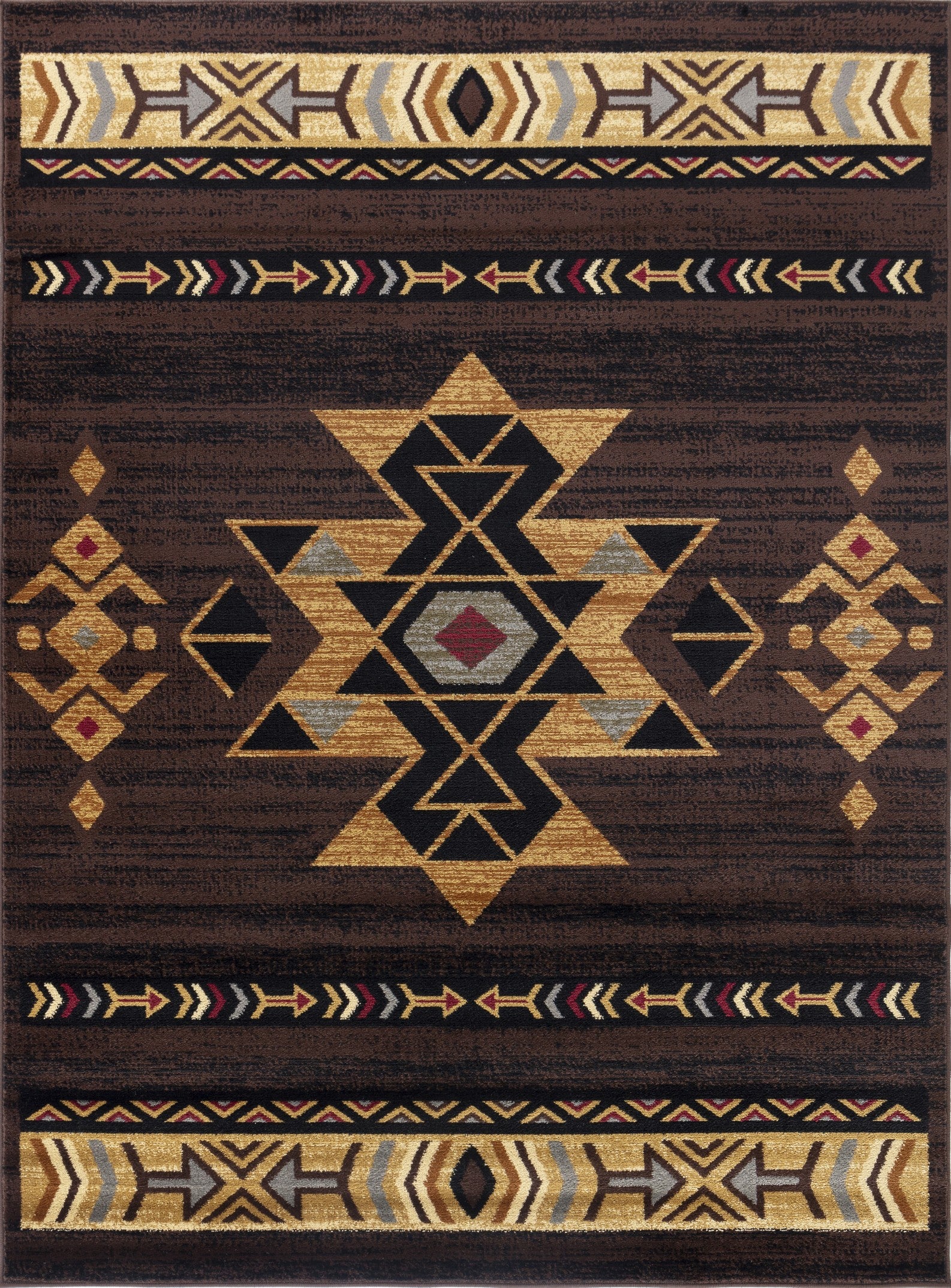 Tribes Gc Yls4005 Brown 2 Ft. 7 In. X 7 Ft. 3 In. Southwest Area Rug Brown Polypropylene