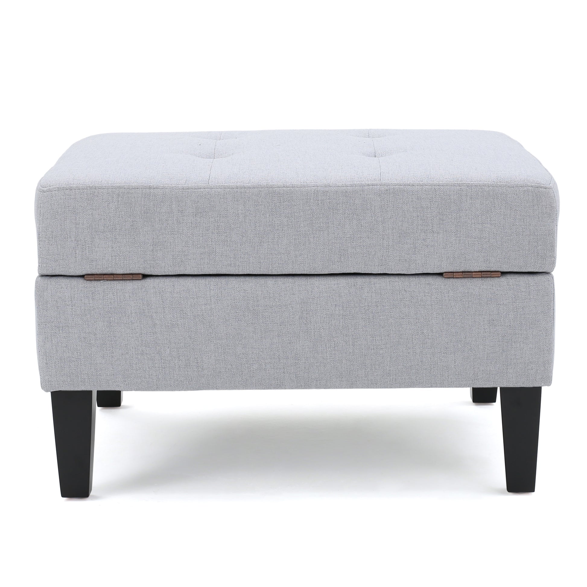 Storage Ottoman Light Grey Fabric