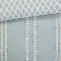 3 Piece Cotton Jacquard Comforter Set Aqua Full Queen Queen Aqua Cotton