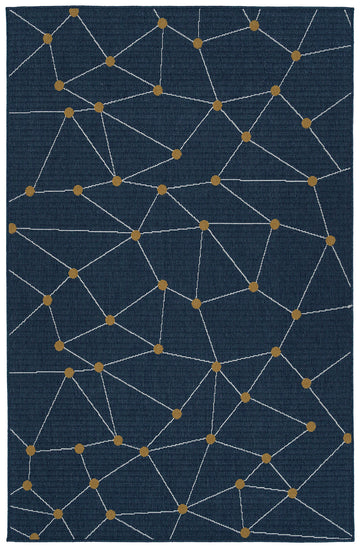 Contemporary, Transitional, Geometric, Nautical, Textured 5' X 7'6" Rectangle Area Rug Navy Polypropylene