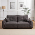 Lamb'S Wool 2 Seater Cushion Sofa 90'' Comfortable Sofa For Living Room Bedroom And Other Casual Spaces Lamb'S Wool Sofa With 2 Cushions And 2 Ball Pillows. Gray Gray Foam Fabric 2 Seat