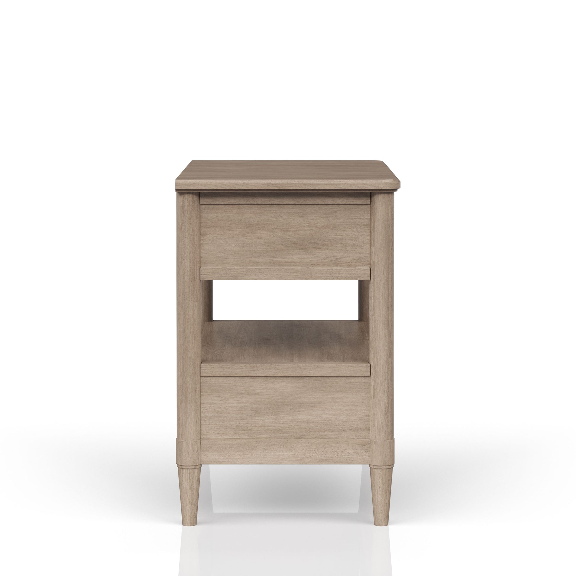 Open Nightstand Sand Finish With 2 Drawers Sand Solid Wood Mdf