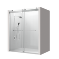 56 To 60 In. W X 76 In. H Double Sliding Frameless Soft Close Shower Door With Premium 3 8 Inch 10Mm Thick Tampered Glass And Easy Cleaning Coating In Brushed Nickel 23D02 60Bn Brushed Nickel Stainless Steel Tempered Glass Sheet Metal Plastic