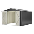 Outdoor Storage Shed 10X10 Ft, Utility Metal Tool Storage With Lockable Doors And Updated Frame Structure, Large Metal Garden Shed For Backyard, Patio Lawn, Black Black Metal