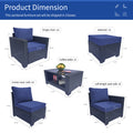 Outdoor Garden Patio Furniture 7 Piece Pe Rattan Wicker Cushioned Sofa Sets And Coffee Table, Patio Furniture Set Outdoor Couch Outdoor Couch Patio Furniture Outdoor Sofa Patio Couch Yes Complete Patio Set Dark Coffee Blue Seats 6 Weather Resistant Frame