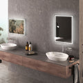 Homcom Dimmable Bathroom Mirror With Led Lights, 3 Colors & Memory Function Silver Tempered Glass