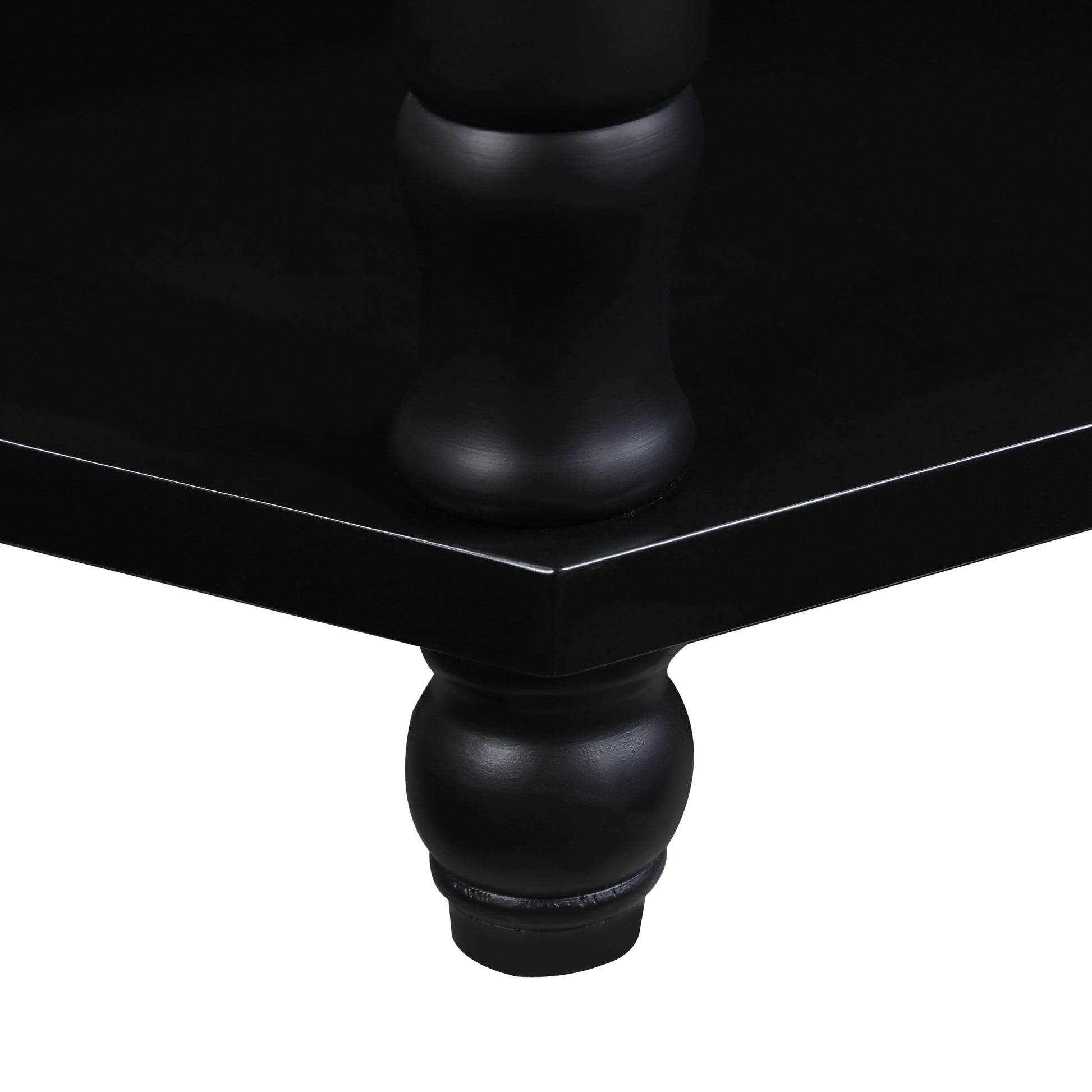 2 Tier Retro Hexagon Living Room Solid Wood Coffee Table With Shelf & Drawer, 36'' Mid Century Center Coffee Table For Living Room, Office. Black And Cherry Top Black Pine