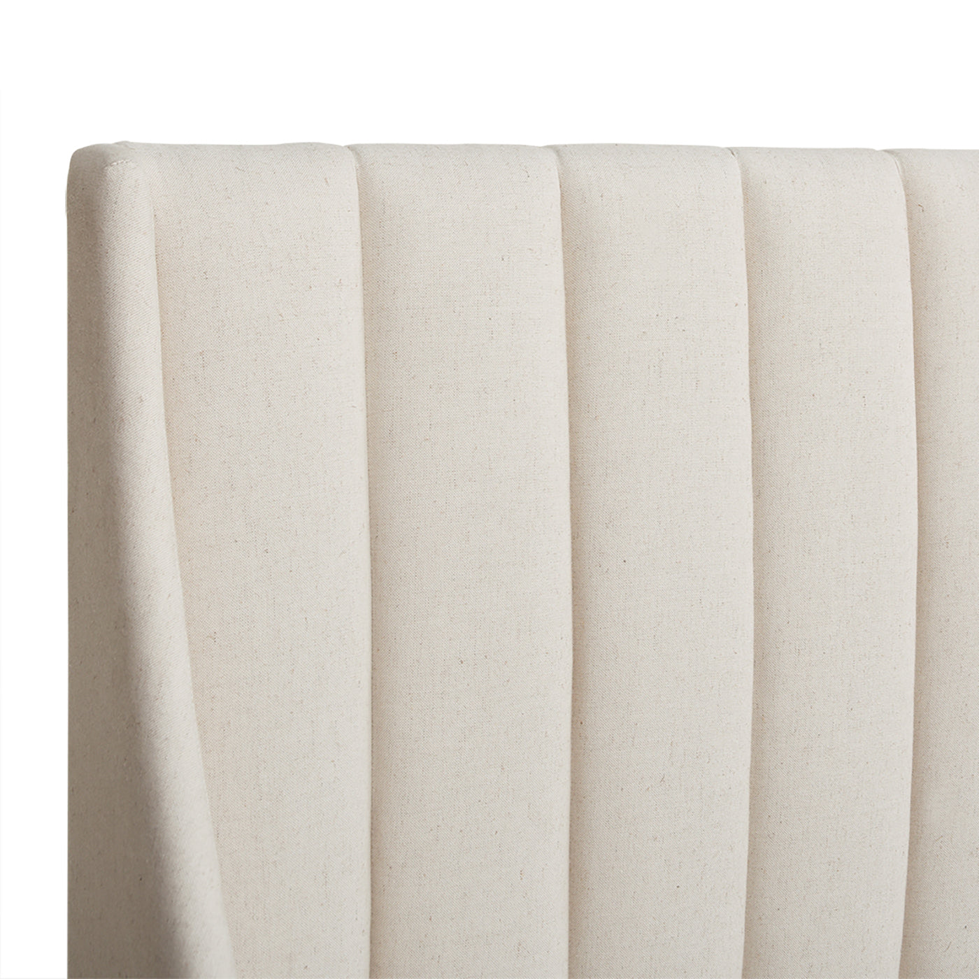 Aspen Vertical Tufted Headboard Platform Bed Set, King, Light Beige Linen Box Spring Not Required King Beige Wood Foam Linen Linen