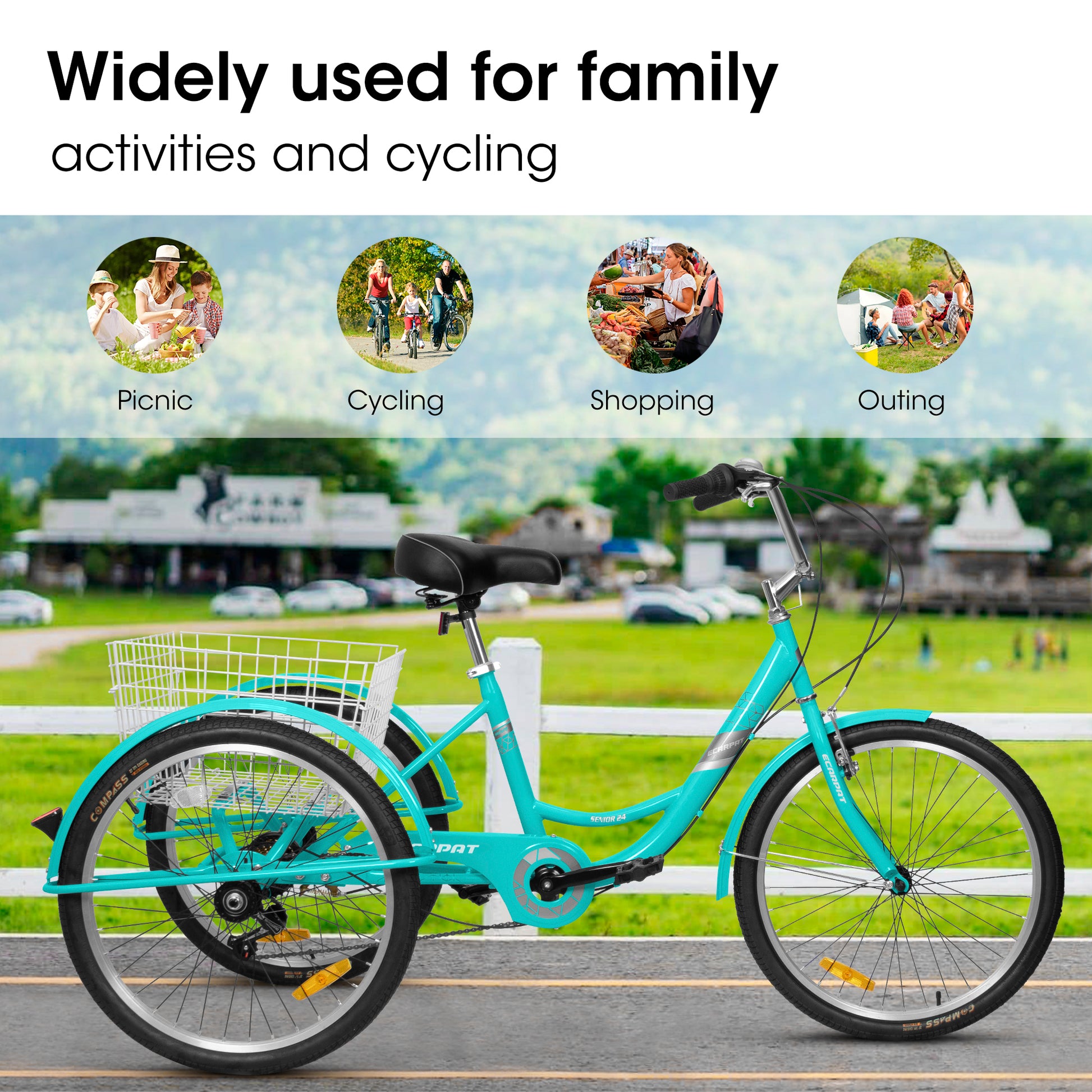 used 3 wheel bicycles near me Adult Tricycles 7 Speed, Adult Trikes 24 Inch 3 Wheel Bikes, Three Whe