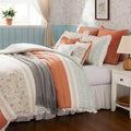 9 Piece Cotton Percale Comforter Set Coral King King Coral Polyester