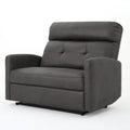 Recliner Chair Double Seats Slate Microfiber