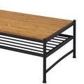 Oak And Black Coffee Table With Shelf Oak Primary Living Space Shelves Rectangular Solid Wood
