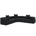 Arrived Oversized Combination Sofa,Curved Sofa,Upholstered 4 Seater Couch For Living Room, Modern Modular 3 Piece Free Combination, Semicircular Modular Sofaboucle, Black Black Polyester Primary Living Space Soft Tight Back Modern Square Arms Foam
