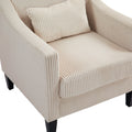 Coolmore Modern Accent Chair,Upholstered Armchair With Scooped Arms For Bedroom,Apartment,Studio,Office,Waiting Room Beige Corduroy Beige Primary Living Space Foam Corduroy