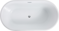 Glossy Acrylic Freestanding Soaking Bathtub With Chrome Overflow And Drain In White, Cupc Certified 59*31.1 22A02 60 White Fiberglass Acrylic