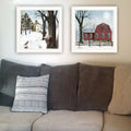 2 Piece Vignette A Little Snow, Waiting For Spring White Framed Wall Art For Living Room, Bedroom Wall Art Print For Home Decor By Billy Jacobs Multicolor Wood Paper