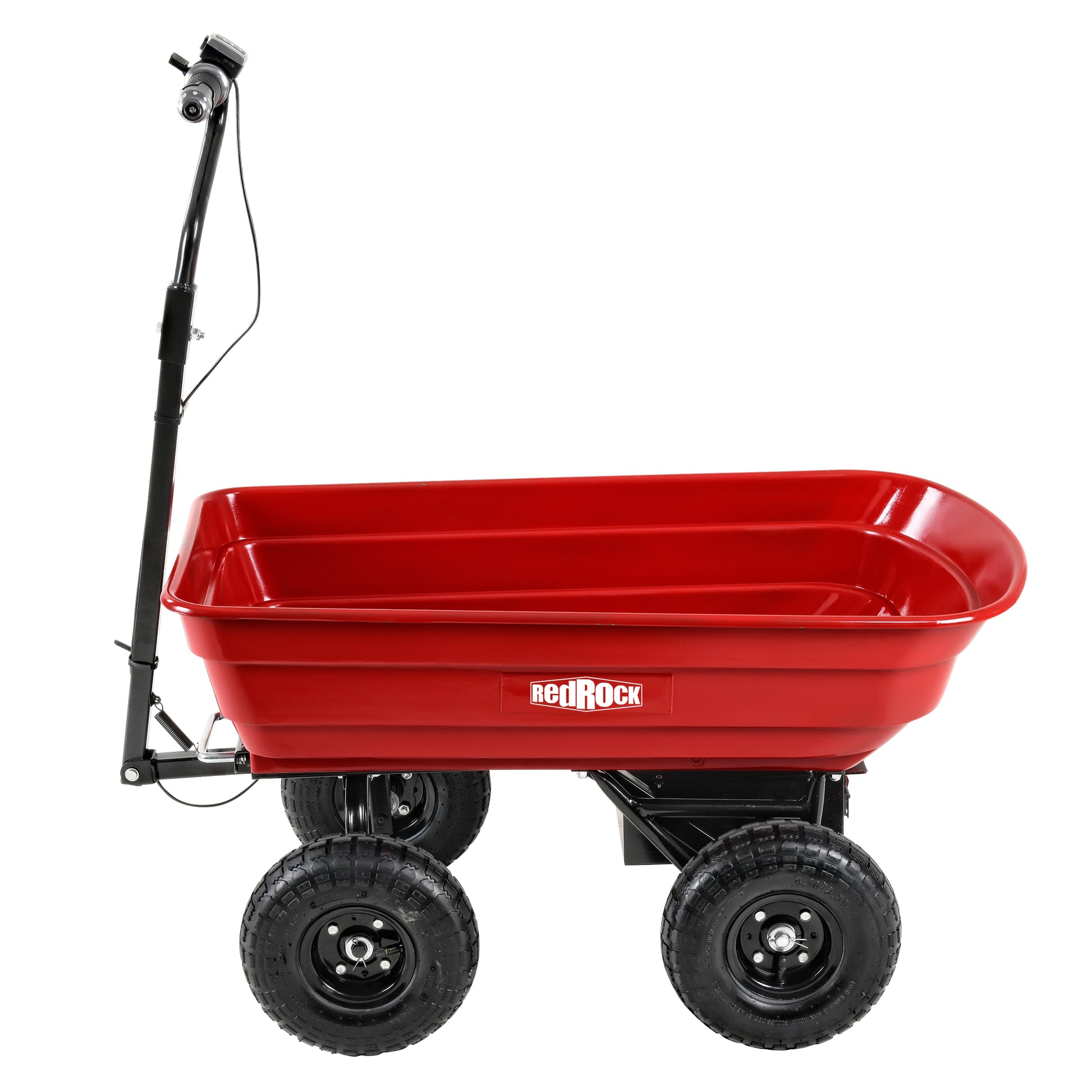 Wheelbarrow Electric Hassle Free Assemble: This Utility Cart'S Durable Steel Frame Is Easy To Assemble While The Sturdy Poly Tub Is Easy To Clean And Rust Resistant Electric Garden Cart Black Red Abs Steel Q235