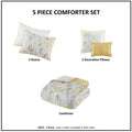 5 Piece Seersucker Comforter Set With Throw Pillows Yellow King Cal King King Yellow Polyester