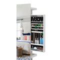 Full Length Mirror 360 Swivel Jewelry Cabinet White Mdf