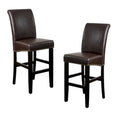 Old Hm: 54222.00Kp Upholstered 30'' Counter Stool With Solid Wood Frame Set Of 2 Brown Set Of 2 Leather