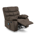 Massage Recliner Brown Polyester