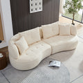 Wks7W White, 4 Seat Modular Sofa, Durable Fabric, Solid Wood Frame, High Density Sponge Cushion, 4 Pillows White Fabric 4 Seat