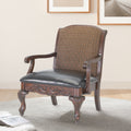 Lucille Arm Chair Brown Brown Traditional Foam Wood Fabric