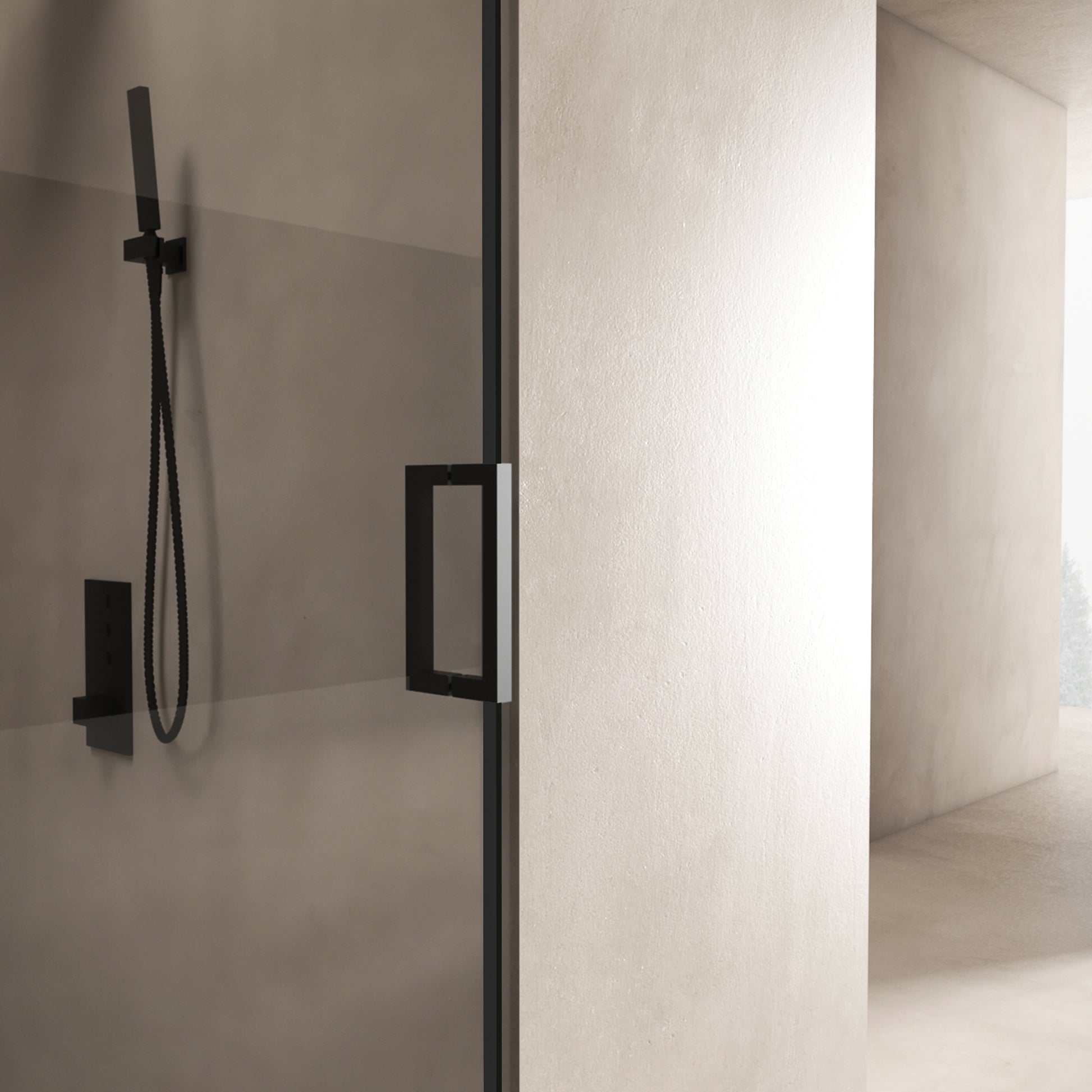 56" 60"W X 70"H Frameless , Sliding , With Premium 5 16" 8Mm Thick Tempered Glass Shower Enclosure,Double Side Easy Clean Coat,Matte Black Finished With Buffer Matt Black Bathroom American Design