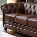 Stanwood Leather Sofa Caramel Down Filling Genuine Leather 3 Seat