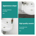 16X11 Inch White Ceramic Rectangle Wall Mount Bathroom Sink With Single Faucet Hole White Ceramic