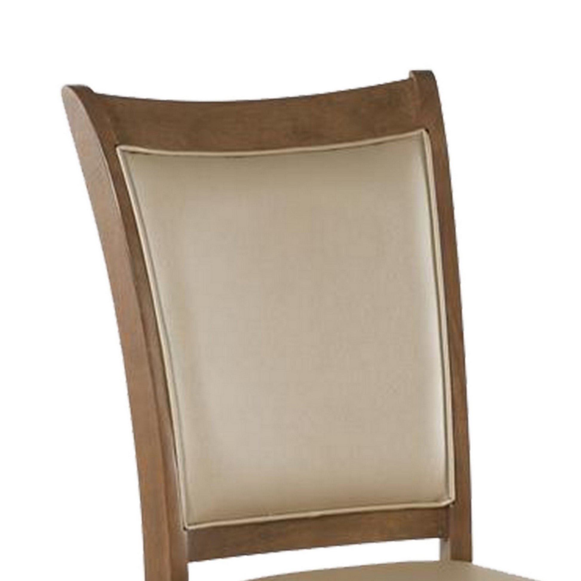 Dining Chair, Vegan Faux Leather With X Design, Set Of 2, Beige Beige Solid Wood