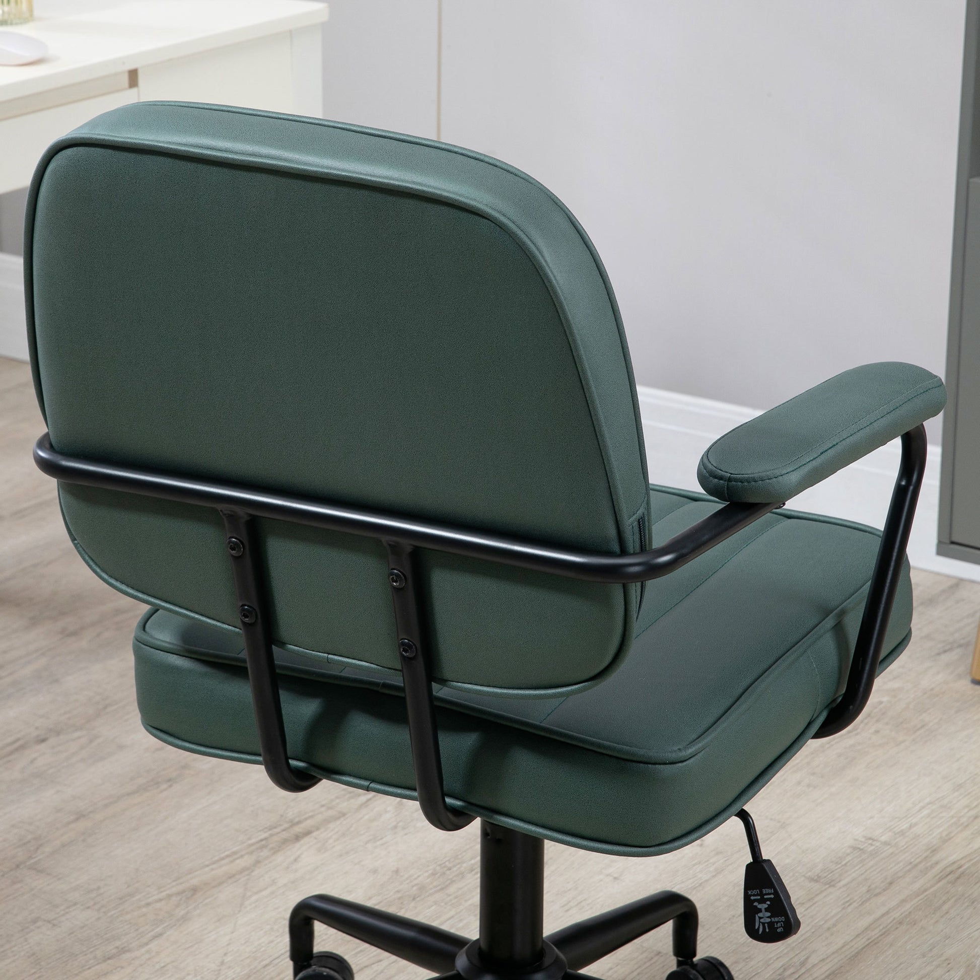 Vinsetto Home Office Chair With Adjustable Height And Tilt, Green Green Polyester