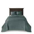 3 Piece Reversible Bedspread Set Balsam Green Queen Green Polyester
