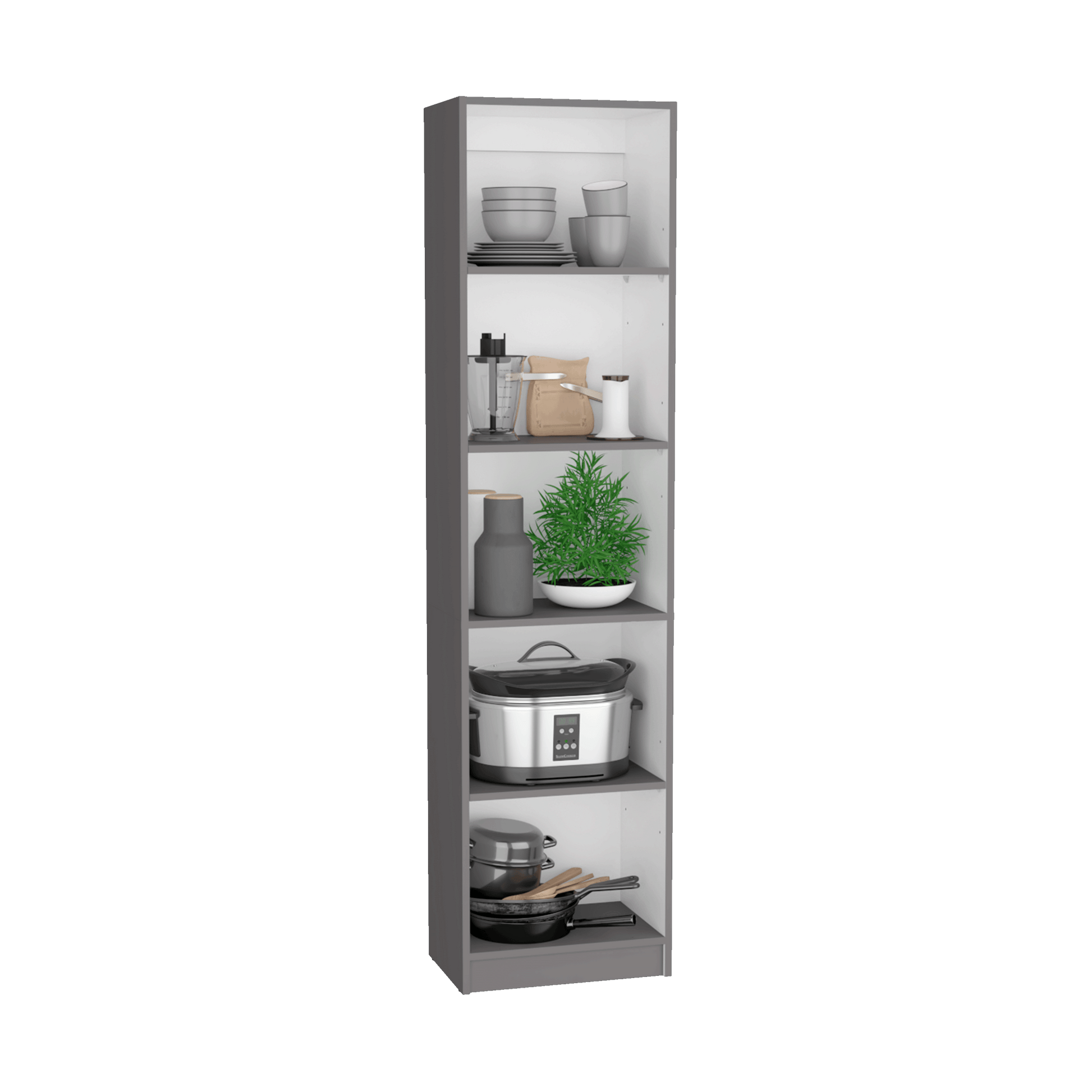 Micco 2 Piece 2 Piece Home Bookcase Set, 42" Wide With 8 Shelves And Double Door Cabinet, Living Room Set Matte Gray White Multicolor Particle Board