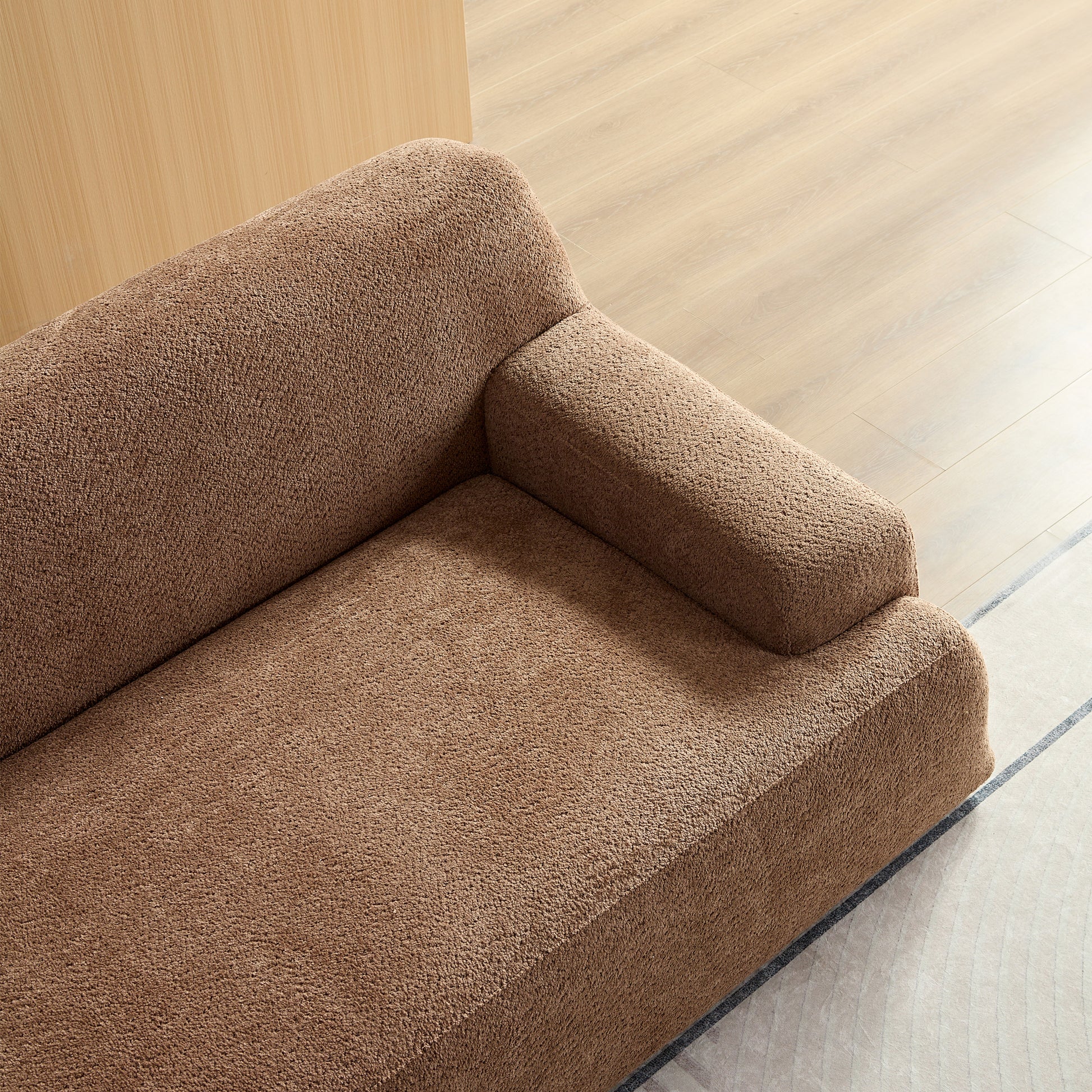 Wks9 Camel Sofa, Modern Simplicity, Durable Fabric, Solid Wood Frame, High Density Sponge Filler Camel Fabric 3 Seat