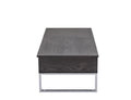 Grey Oak And Chrome Coffee Table With Lift Top Oak Silver Primary Living Space Rectangular Wood Metal Sled