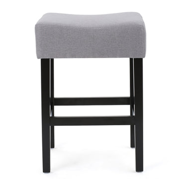 Zuma Kd Backless Counter Stool Light Grey Fabric