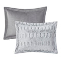 Back Print Long Fur Comforter Mini Set Twin Grey Polyester