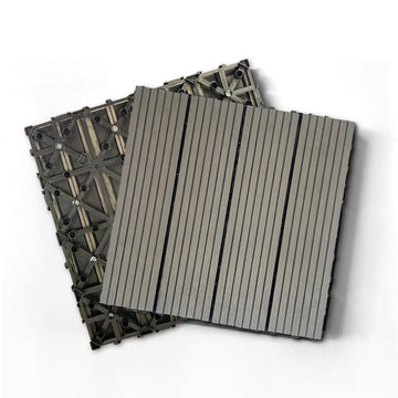 Wood Plastic Composite Deck Tiles Set Of 20Pcs, Composite Decking Resist Rust, Water, Weather, Indoor&Outdoor, Easy To Diy & Maintain, Ideal For Patios, Balconies, Rooftops, Decks, 12X12In Dark Grey Dark Grey Modern Plastic Wood Plastic