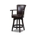 Williams 27In Swivel Counter Height Bar Stool, Vintage Brown Faux Leather Brown Foam Faux Leather