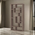 Splendid Geometric Cubed Rectangular Bookcase, Gray Gray Wood