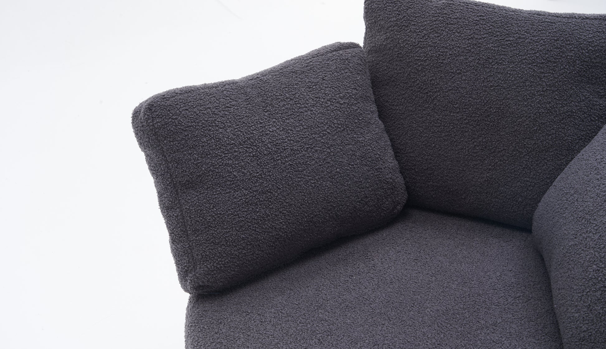 029 Teddy Fabric Swivel And Storage Chair With Back Cushion For Living Room,Dark Gray Dark Gray Primary Living Space Modern Foam Teddy