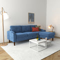 Convertible Combination Sofa Sofa L Shaped Sofa With Storage Cabinet Footstool, Living Room Navy Blue Sofa, Living Room Bedroom Office Small Space 3 Seater Combination Sofa Navy Blue Metal 3 Seat