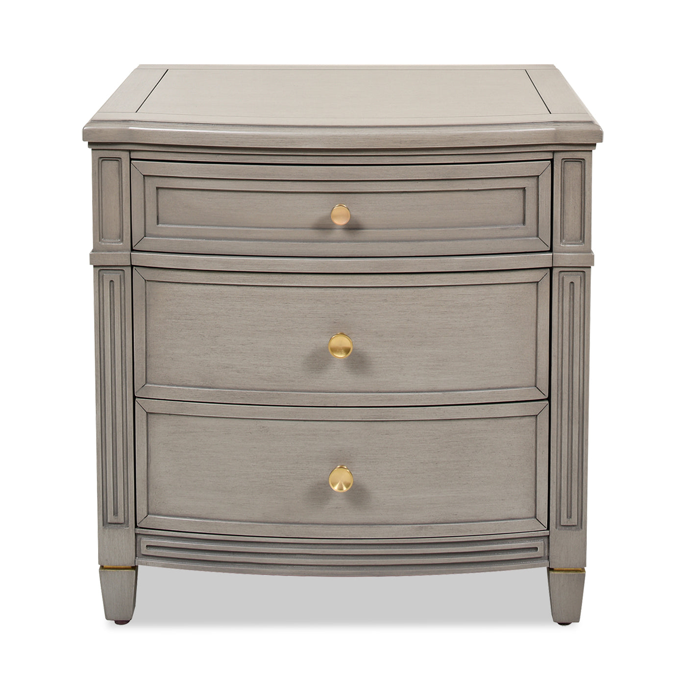 Dauphin 3 Drawer Accent End Table, Merino White Wood White Solid Wood Mdf Solid Wood Mdf